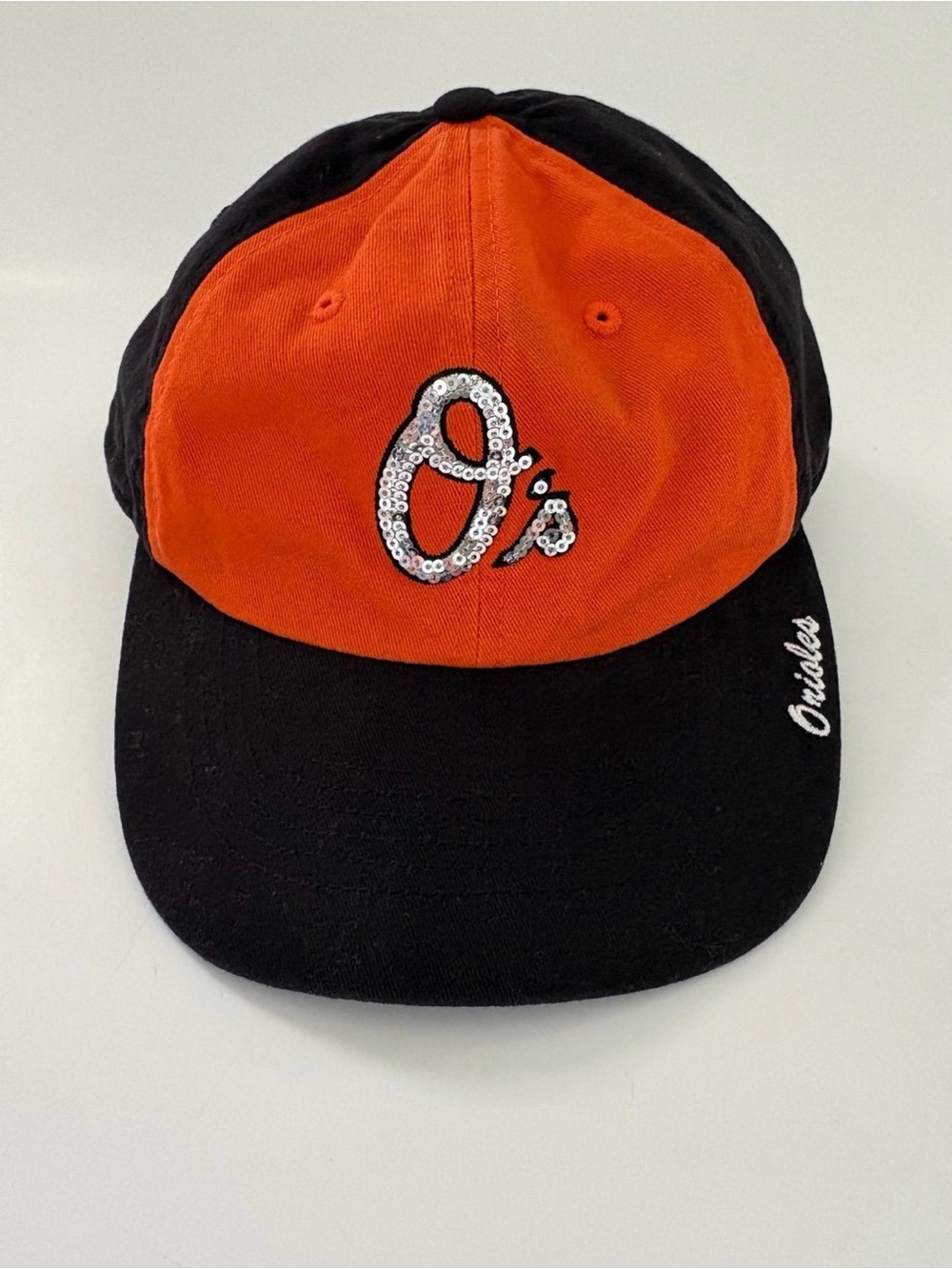 Women’s Baltimore Orioles baseball cap rhinestone/sequined logo adjustable